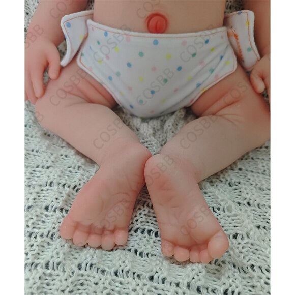 45cm Drink-Wet System Reborn Baby Boy Real Baby Weight 6.6lbs Full Silicone Doll - Picture 7 of 10